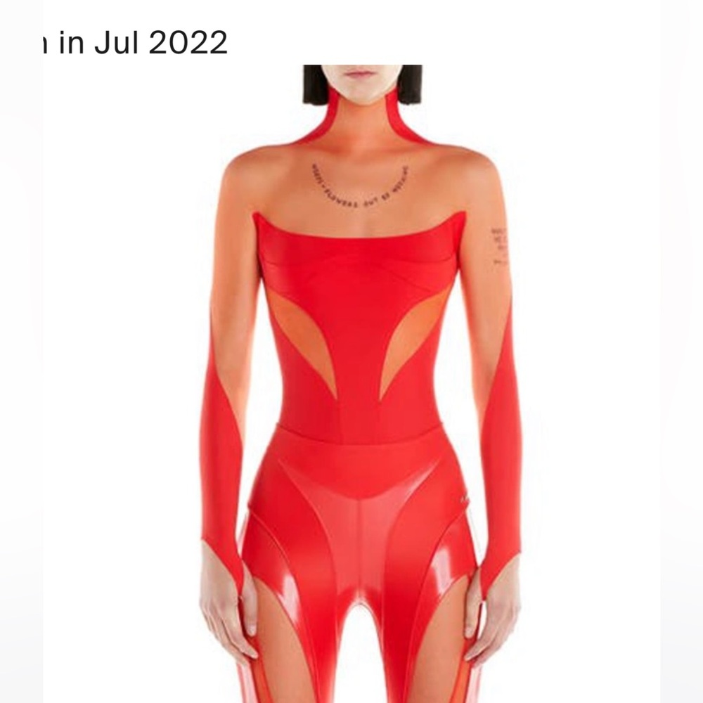 Mugler bodysuit in red